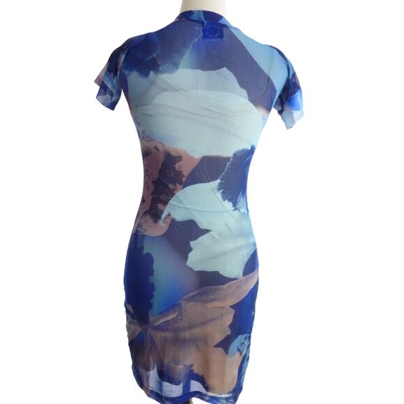 With Jean Sami Dress  Orchid Morphology Blue Mesh Size S - Picture 3 of 7